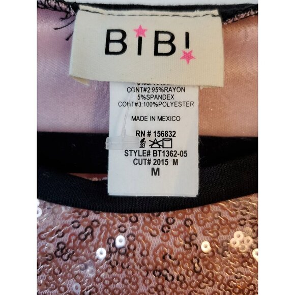 Bibi Women's Shirt Plaid M Red Black Long Sleeve Rose Gold Sequins NWOT - Picture 5 of 10